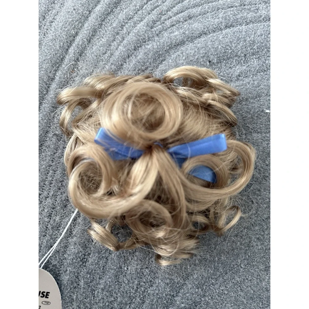 VTG Playhouse Collection Wig (for Dolls) EMILY Size 10-11 Blonde Curly With Bow